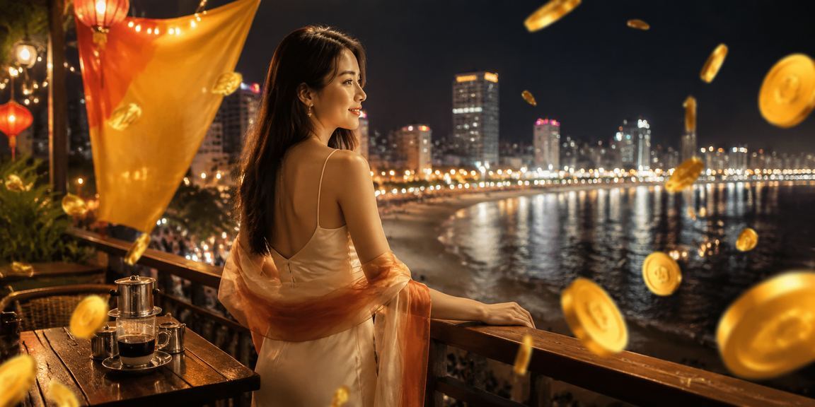 Người dùng Việt Nam nhâm nhi cà phê và tìm hiểu thông tin FAQ về cashback tại Quy Nhơn